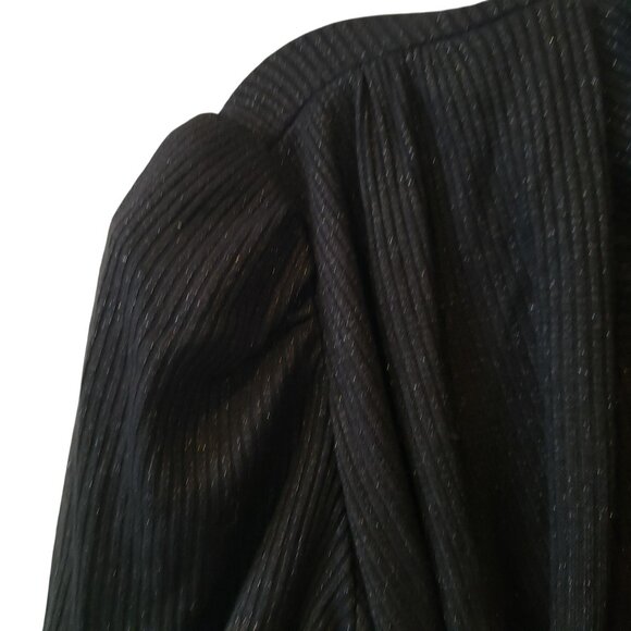 Sabina Musayev Black Metallic Ruched Dress Long Sleeve Party Holiday Fun Sexy - Picture 11 of 16